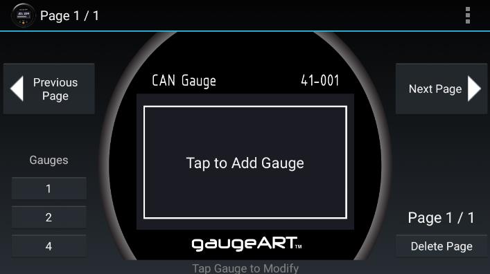 Figure 5.1 — gaugeART CAN Gauge App configuration.