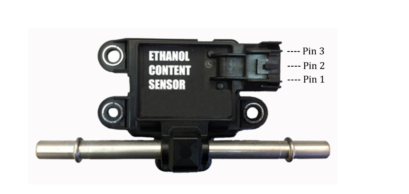 Continental Ethanol Content Sensor showing the three connector pins.
