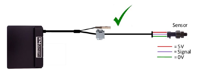 Figure 3.3 — Correct Pressure Sensor 0V wiring (direct to the Sensor 0V Reference).