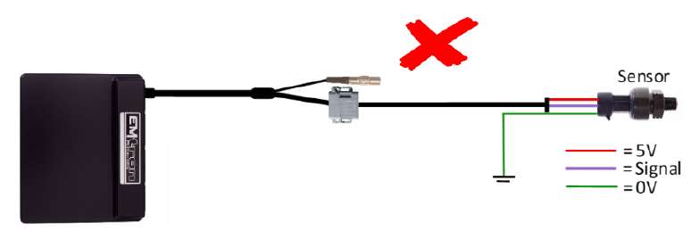 Figure 3.4 — Incorrect Pressure Sensor 0V wiring.