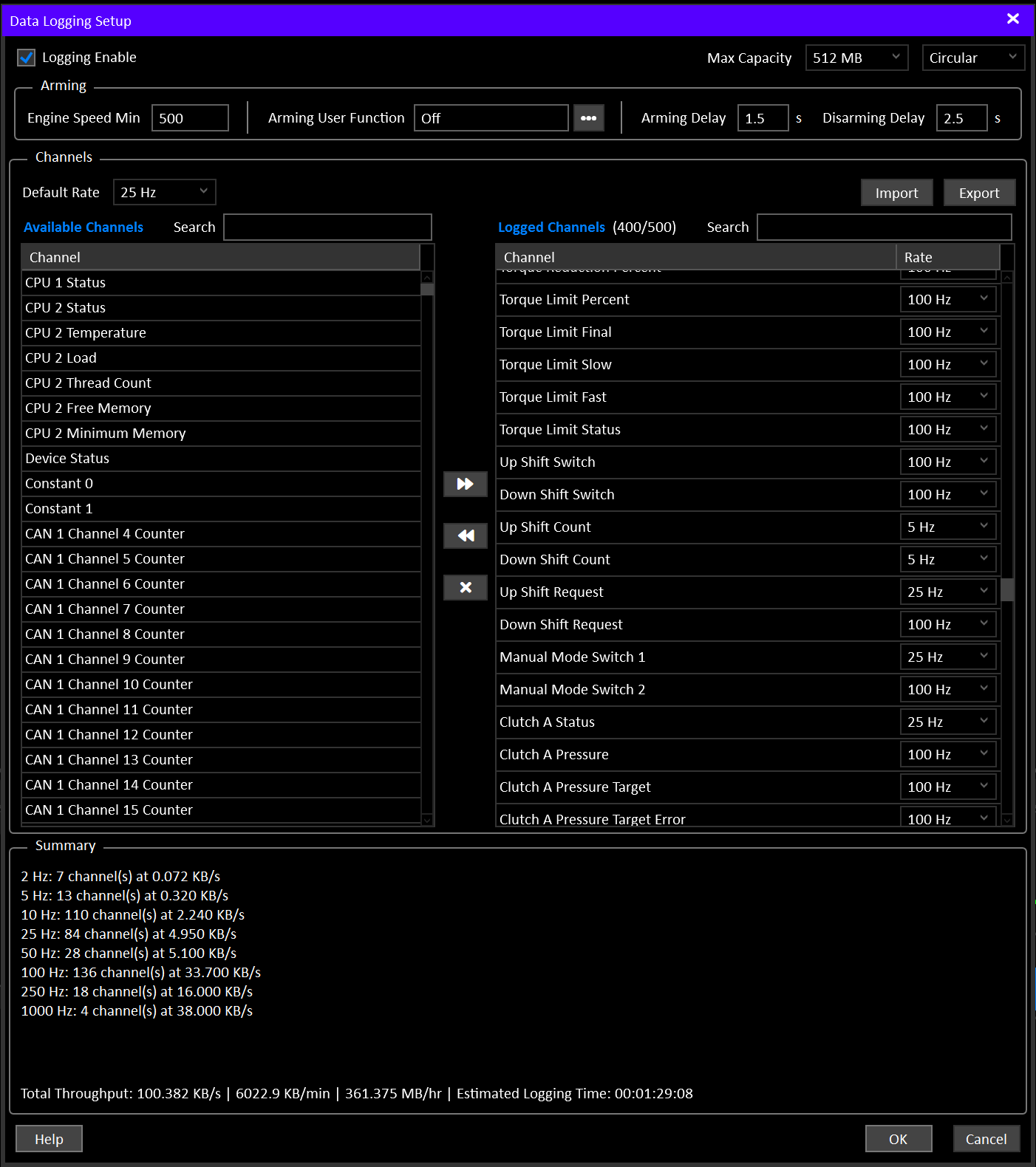Data Logging Setup