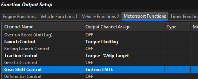 Gearshift Control: TM16