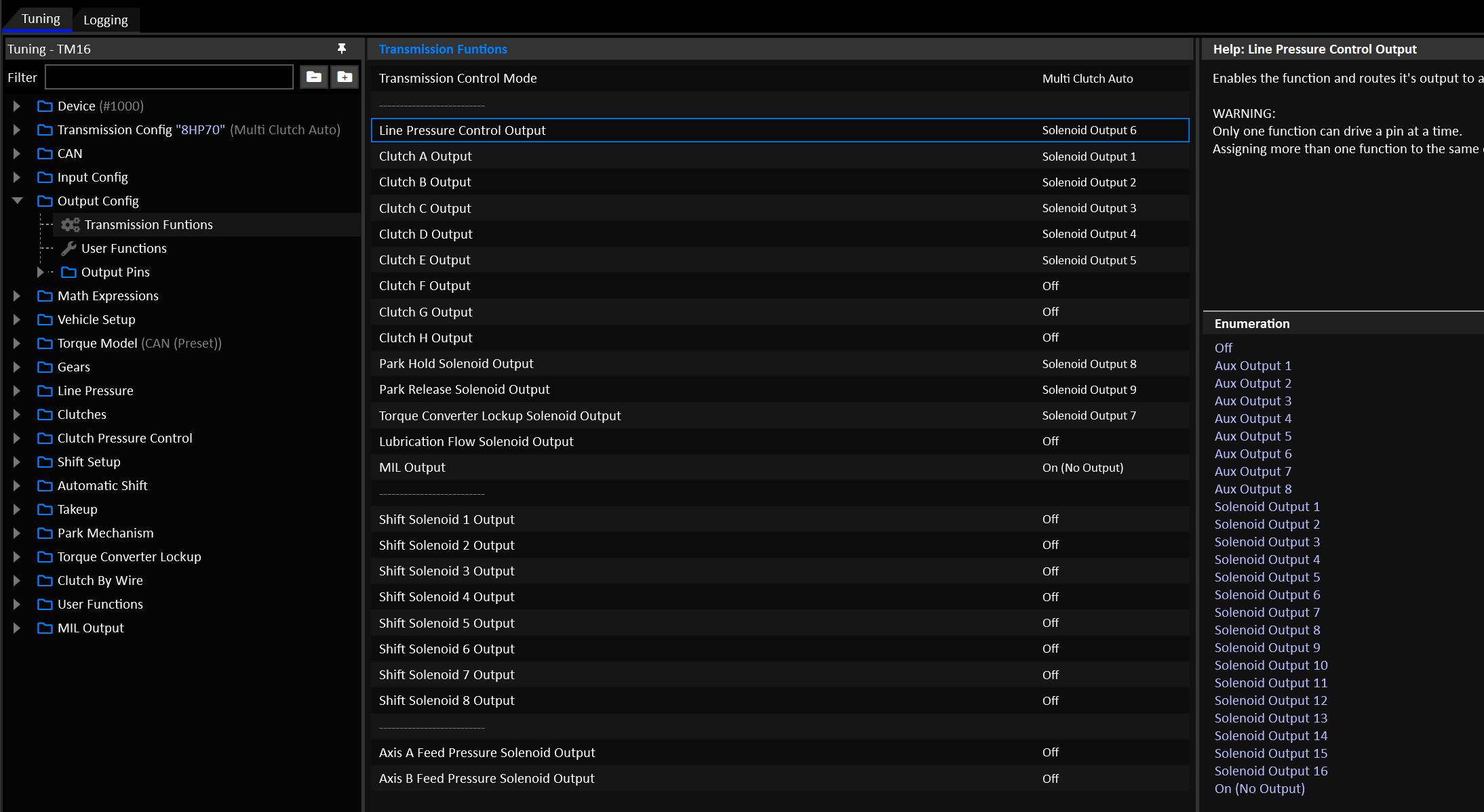 Output Config