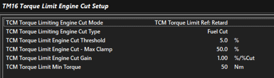 TM16 Engine Cut Setup