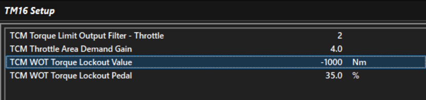 TM16 Setup Menu