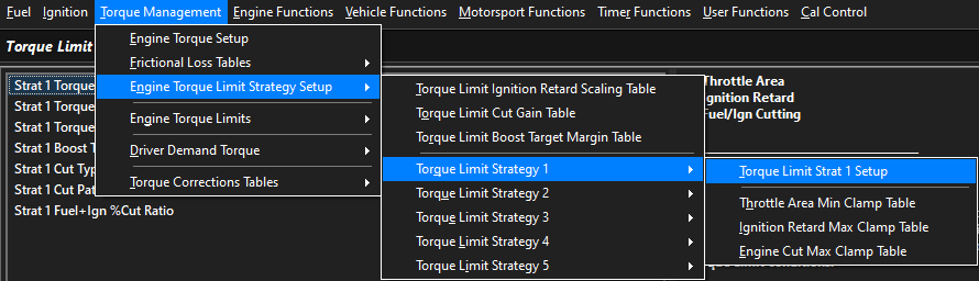 Screenshot 1: Engine Torque Limit Strategy Setup – Torque Limit Strat 1 Setup