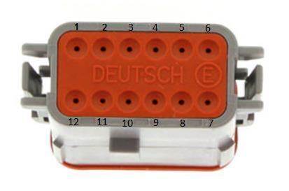 Expansion port connector DT06-12SA (ECU side). Mating connector (car side): DT04-12PA.