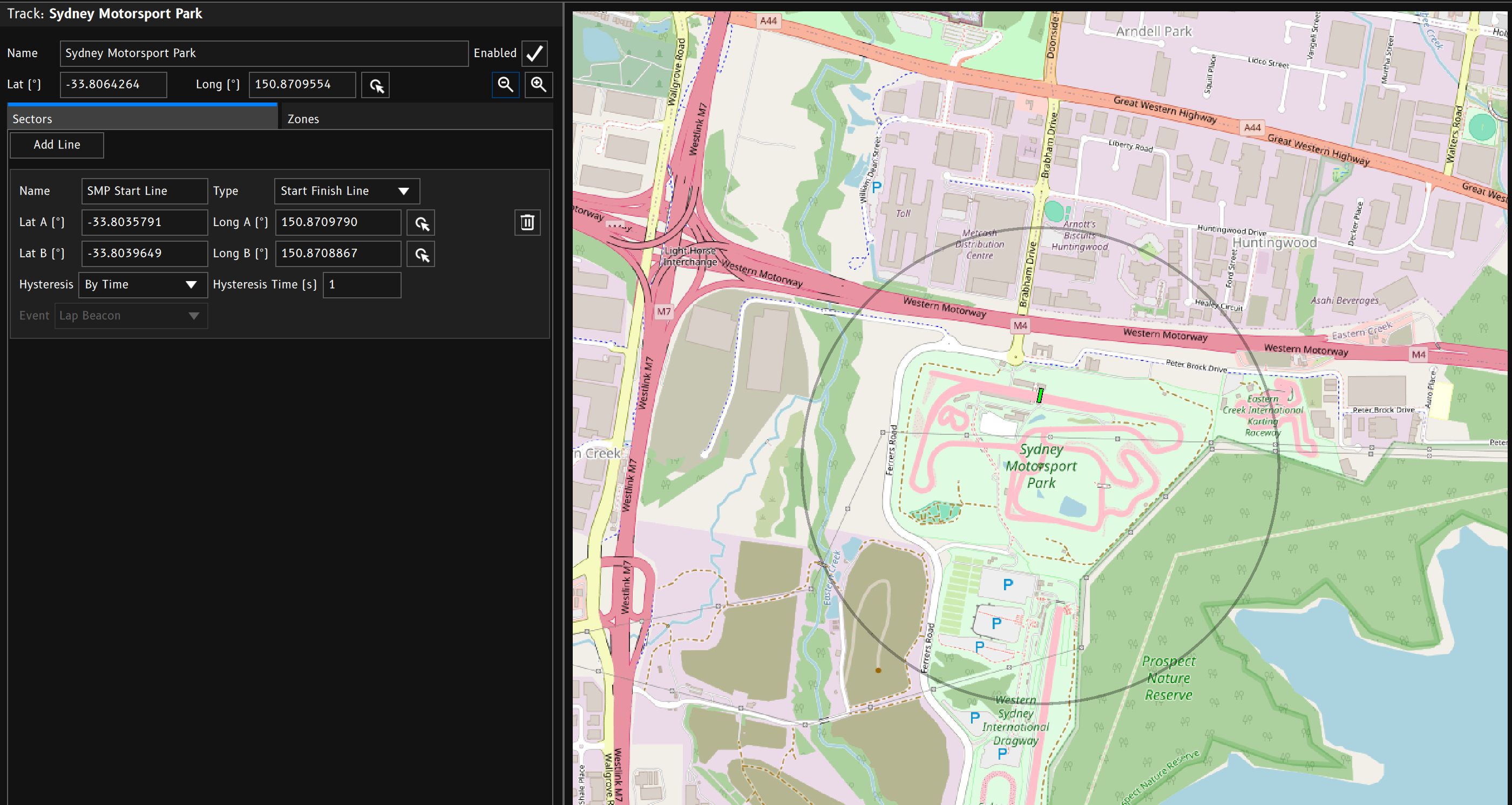 Track Location Radius