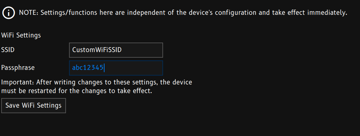 Wi-Fi Settings